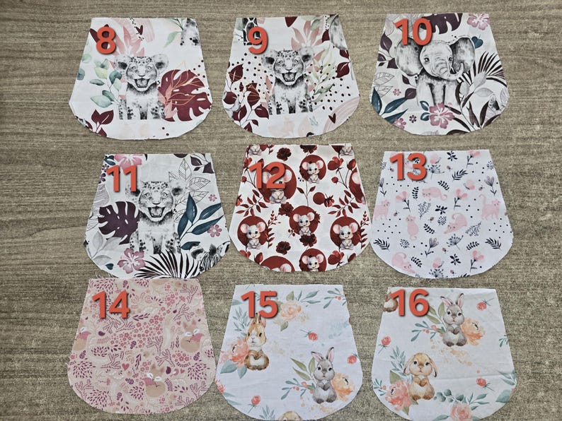 Sac à dos enfant maternelle tissus fleurs ou animaux avec sangles réglables personnalisées imagen 10