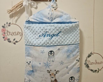 Nid d'ange personnalisé animaux banquise, koala's, bosblauw of roux panda's