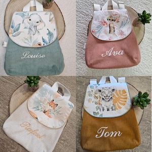 Sac à dos enfant maternelle tissus fleurs ou animaux avec sangles réglables personnalisées imagen 16
