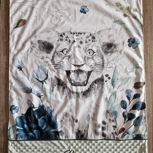 Couverture à carreaux personnalisée bébé lion, lion indien, renards image 6