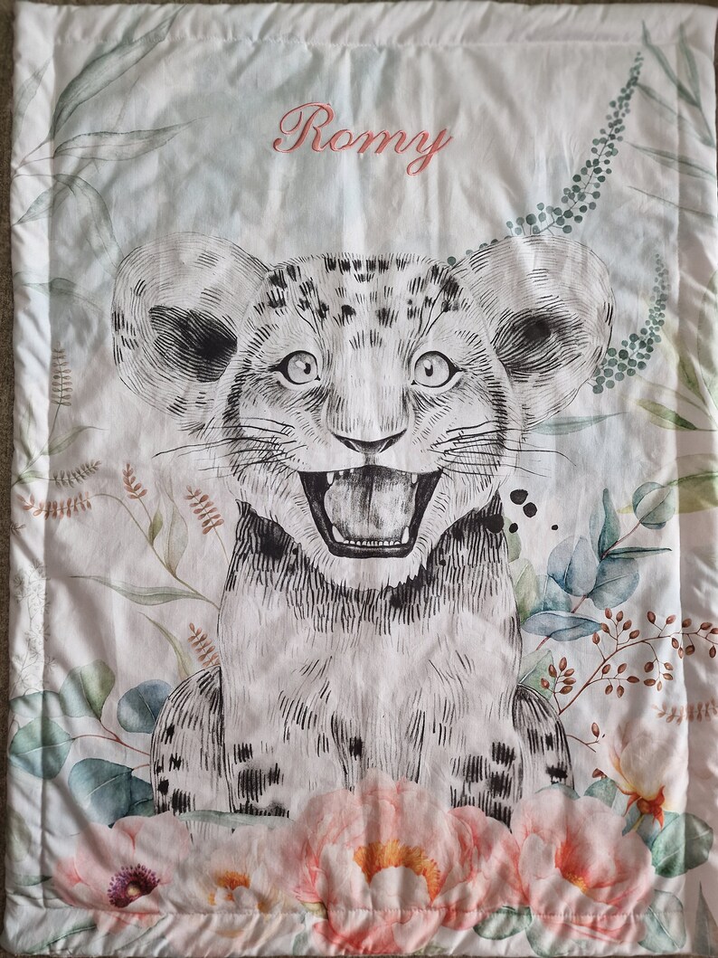 Couverture plaid personnalisé bébé lion, lion indien, renards image 10