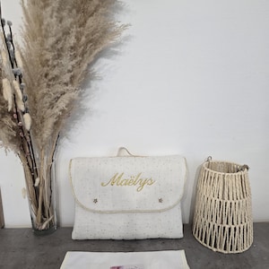 tapis à langer nomade personnalisé en double gaze de coton à pois dorés image 17