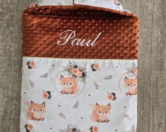 Nid d'ange personnalisé tissu renards mixte, Garçon of Fille