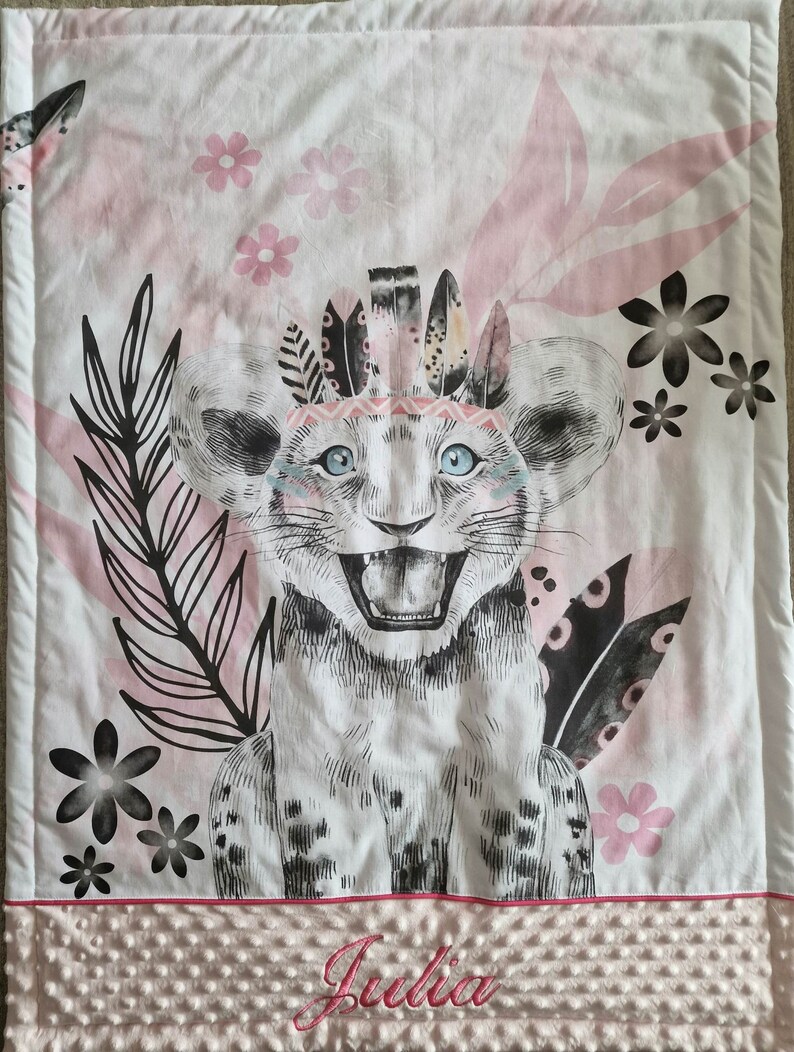 Couverture plaid personnalisé bébé lion, lion indien, renards image 7