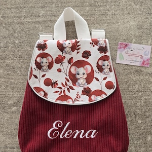 Sac à dos enfant maternelle tissus fleurs ou animaux avec sangles réglables personnalisées imagen 19