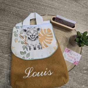 Sac à dos enfant maternelle tissus fleurs ou animaux avec sangles réglables personnalisées imagen 17