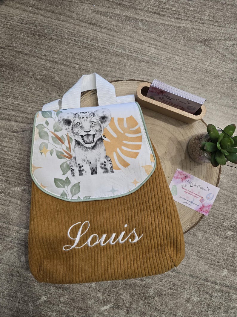 Sac à dos enfant maternelle tissus fleurs ou animaux avec sangles réglables personnalisées imagen 17