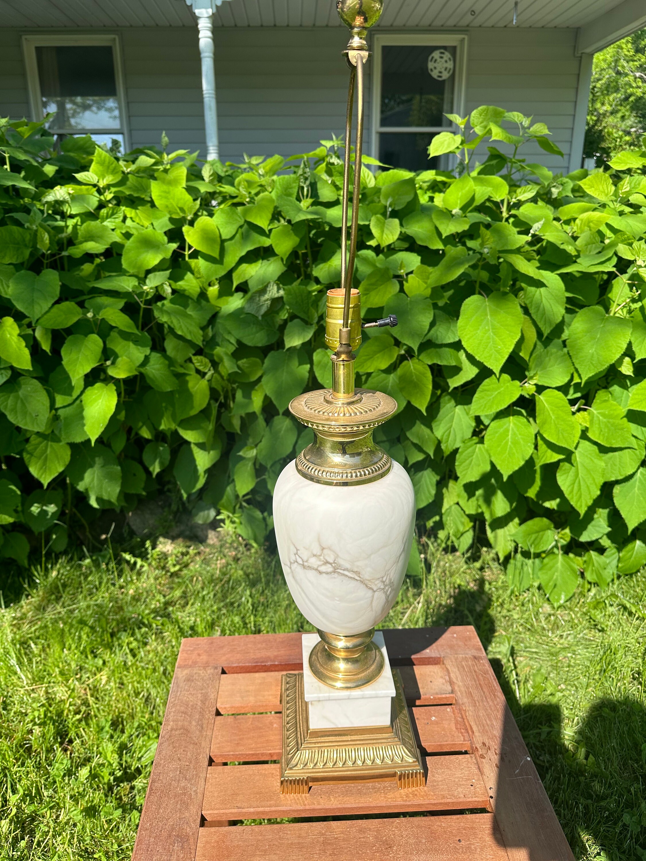 ヴィンテージ真鍮と大理石のテーブルランプ - Etsy 日本