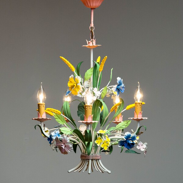 Metal Floral Chandelier - Etsy