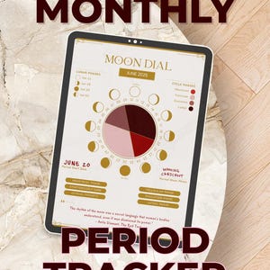 Moon Dial Period Tracker & Journal PDF | Monthly Cycle Syncing Digital Planner