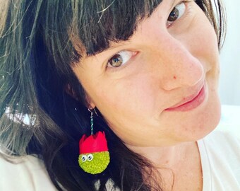 Christmas sprout earrings