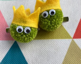 Christmas sprout hair clips