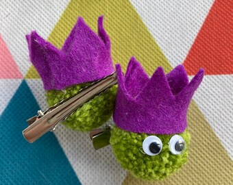 Christmas sprout hair clips