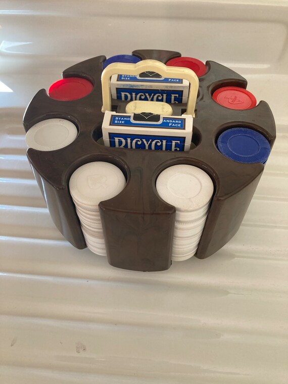 Vintage Collectible Poker Chip Caddy Carousel Christmas Etsy