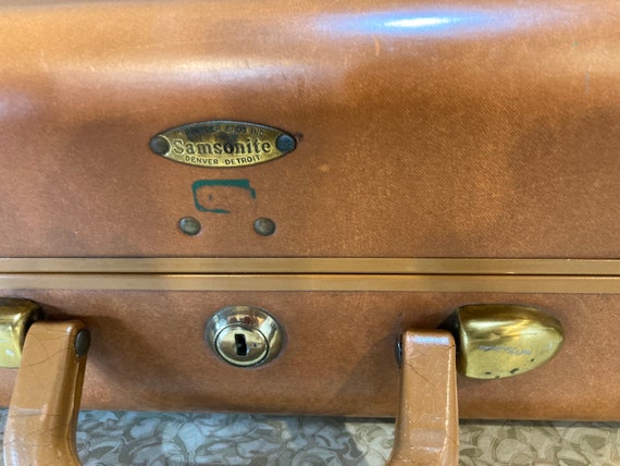 Valise Vintage Samsonite – Shwayder Bros. – Coque Rigide Marron – 1950s – RARE