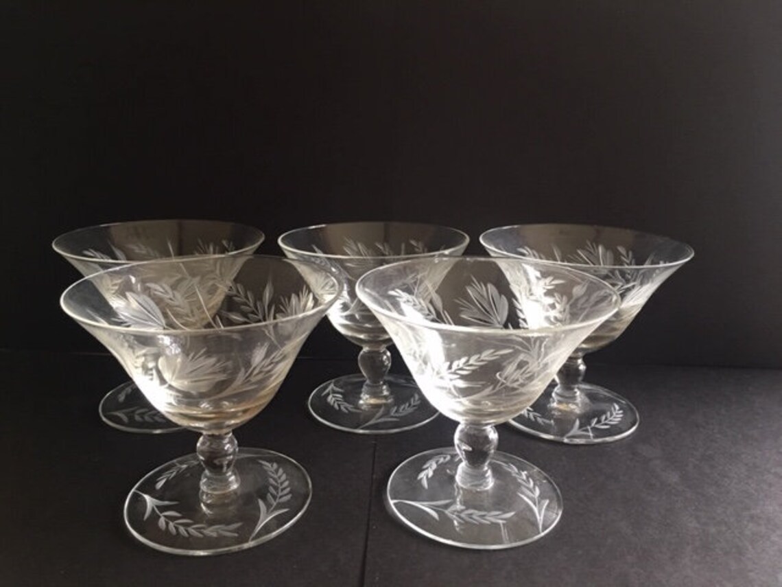 Vintage Etched Fine Crystal Wheat Pattern Dishes Rare Pieces Etsy