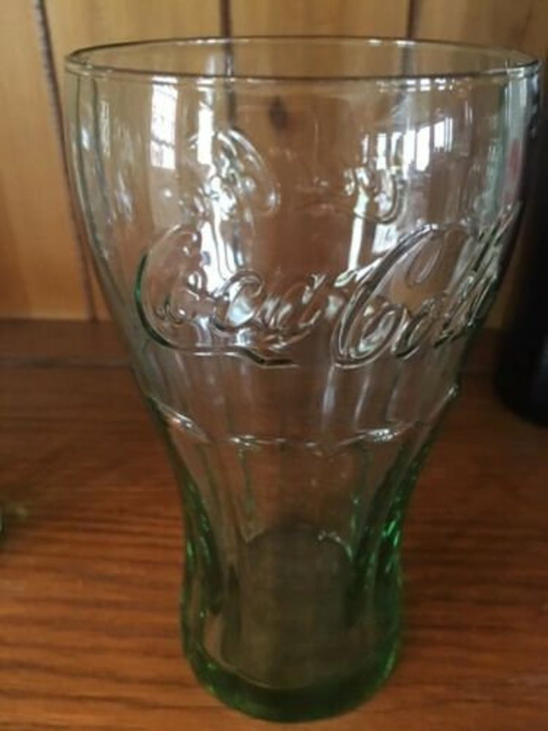 2 New Vintage CocaCola Light Green Drinking Glasses 6 X Etsy