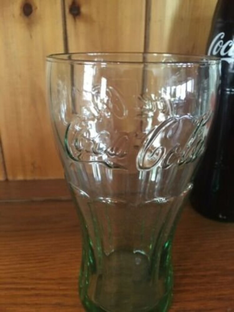 2 New Vintage CocaCola Light Green Drinking Glasses 6 X Etsy