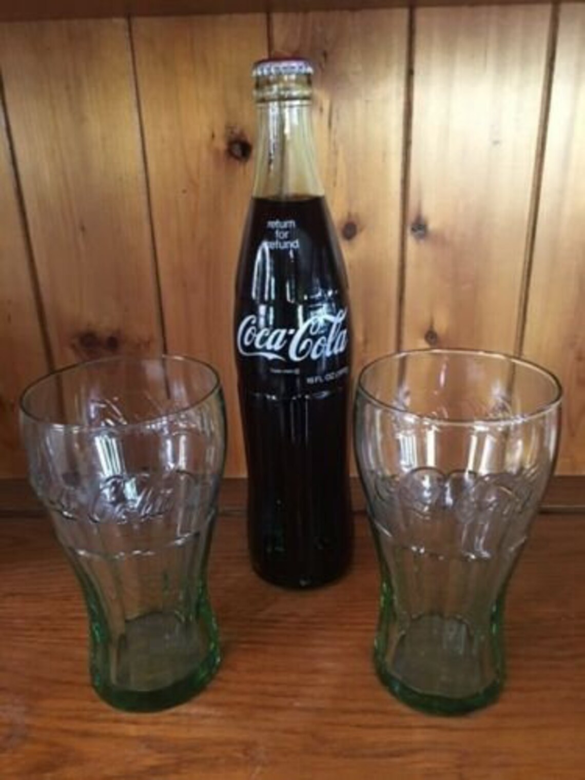 2 New Vintage CocaCola Light Green Drinking Glasses 6 X Etsy