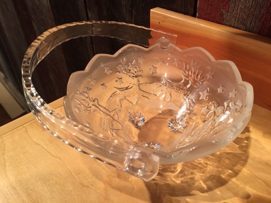 Mikasa Christmas Three Leg Round Clear Crystal Candy Dish With Etsy