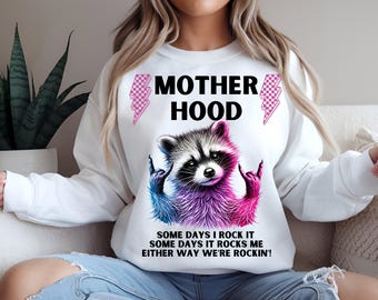 Motherhood Some Days I Rock It Some Days It Rocks Me, Rockin Mama Png, Checkered Motherhood Funny Feral Cut Raccoon Png, Wild Animal Art Png
