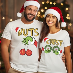 Chest Nuts Natal Casais Camisa Svg, Chest Nuts Engraçado Natal Svg, Adulto Natal Svg, Chest Nuts Casais Adultos Png, Download Digital