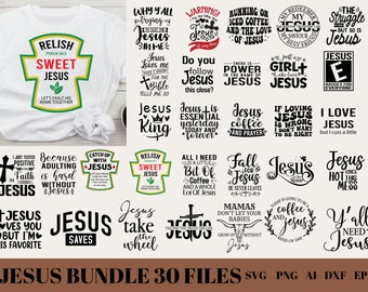 Jesus Faith Svg Bundle, Religious Svg, Christian Svg Bundle, Bible Verse Svg Bundle, Jesus Png, Jesus Svg For Shirts, Jesus Svg Tumbler, Png