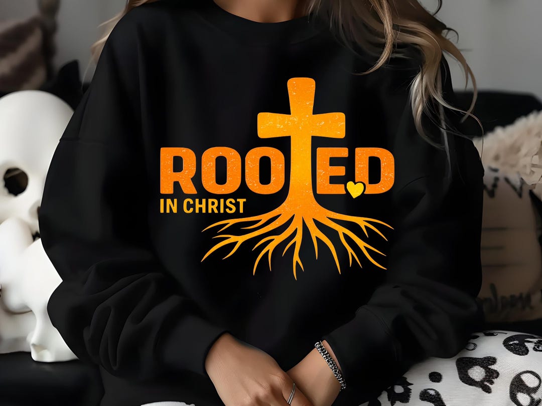 Rooted in Christ PNG | Christian Cross Roots Design | Faith Shirt ...
