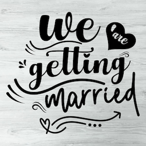Faire-part de mariage Nous allons nous marier Svg, faire-part de fiançailles Svg, faire-part de couple nouvellement fiancés, fiancé Svg