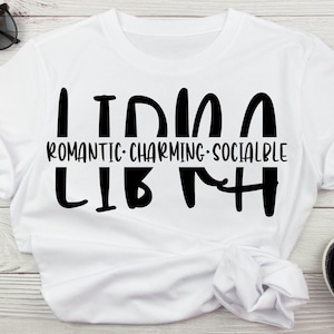 Libra Romantic Charming Sociable Traits SVG, Libra Zodiac Sign, Signs of The Zodiac Libra, Horoscope Libra SVG, Instant Download