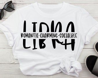 Libra Romantic Charming Sociable Traits SVG, Libra Zodiac Sign, Signs of The Zodiac Libra, Horoscope Libra SVG, Instant Download