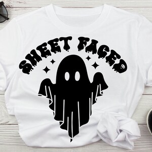 Sheet Faced Ghost Halloween Svg, Halloween Shirt Svg, Funny Halloween Svg, Drinking Svg, Skull Halloween Alcohol Svg, Svg Files For Cricut