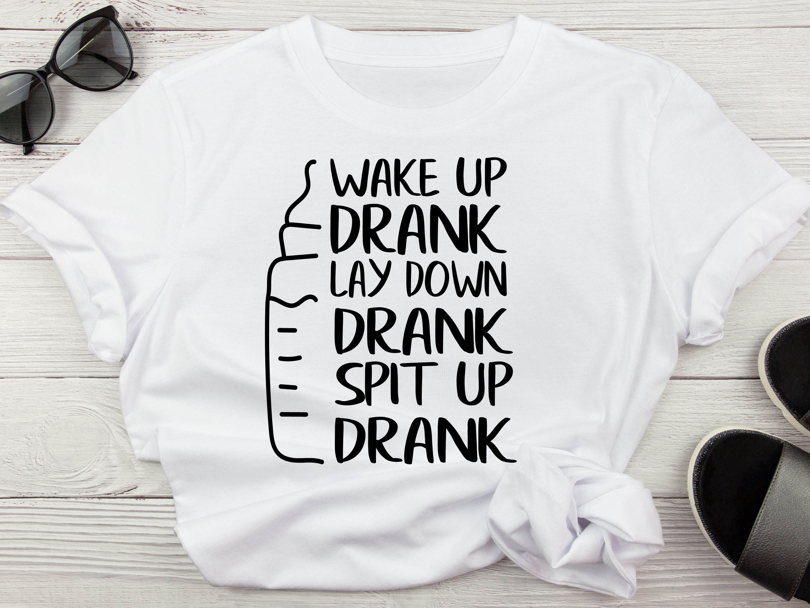 Wake Up Drank Lay Down Drank Spit Up Drank Funny Baby Svg For Shirt, Baby Bottle Svg, Funny Sarcastic Digital Download For Boys And Girls