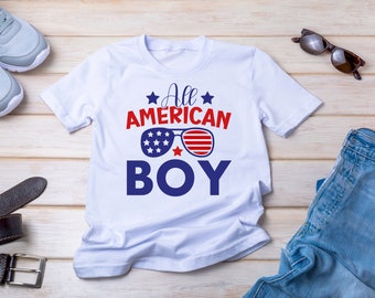 All American Boy SVG, Stars & Stripes solglasögon, Baby Småbarn 4 juli Röd och Blå 4 juli Svg, Självständighetsdagen Svg, Memorial Day Png