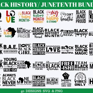 Pacchetto Svg di Black History Juneteenth, Png in formato Svg di storia nera, Pacchetto Png Svg di Juneteenth, Svg afroamericano, Download del mese della storia nera