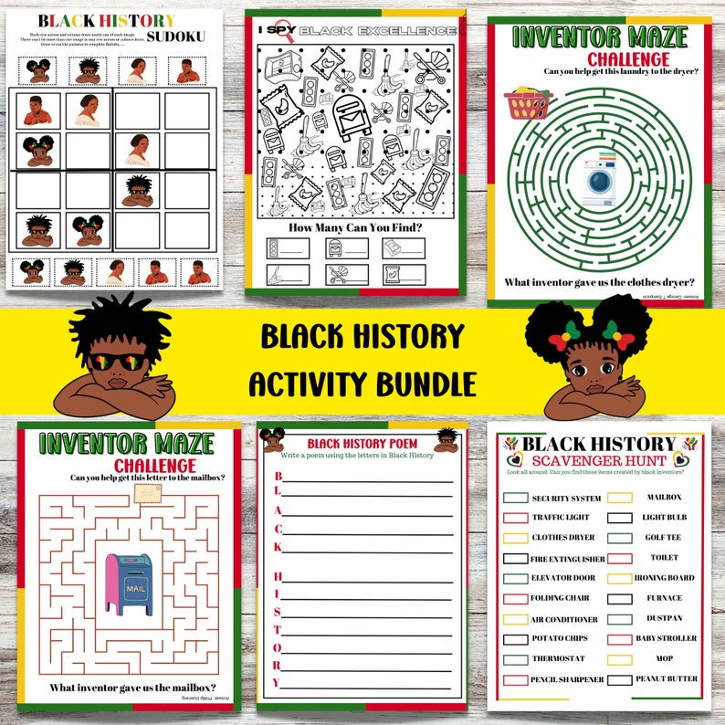 Black History Month Activities for Kids MLK Activity Etsy