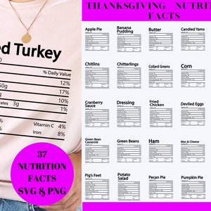 Faits nutritionnels des aliments des Fêtes, Faits nutritionnels de Thanksgiving, Faits nutritionnels de Noël Svg, Png, Faits nutritionnels sur les aliments Svg, Png des Fêtes