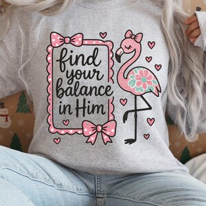 Find Your Balance PNG, Trendy Png, Faith Png, Christian Sublimation Design, Religious Png, Flamingo Png, Digital Download