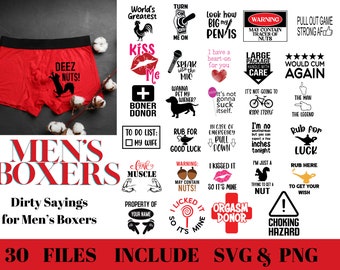 Mannen vuile zeggen Boxers bundel Svg, Boxer korte Svg, grappige heren boksers Svg, ondeugende bokser Svg, Valentijnsdag cadeau voor hem Bachelor Svg