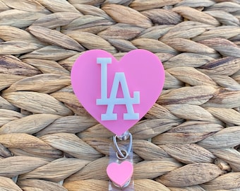 Coquette Los Angeles-badge met roze hart
