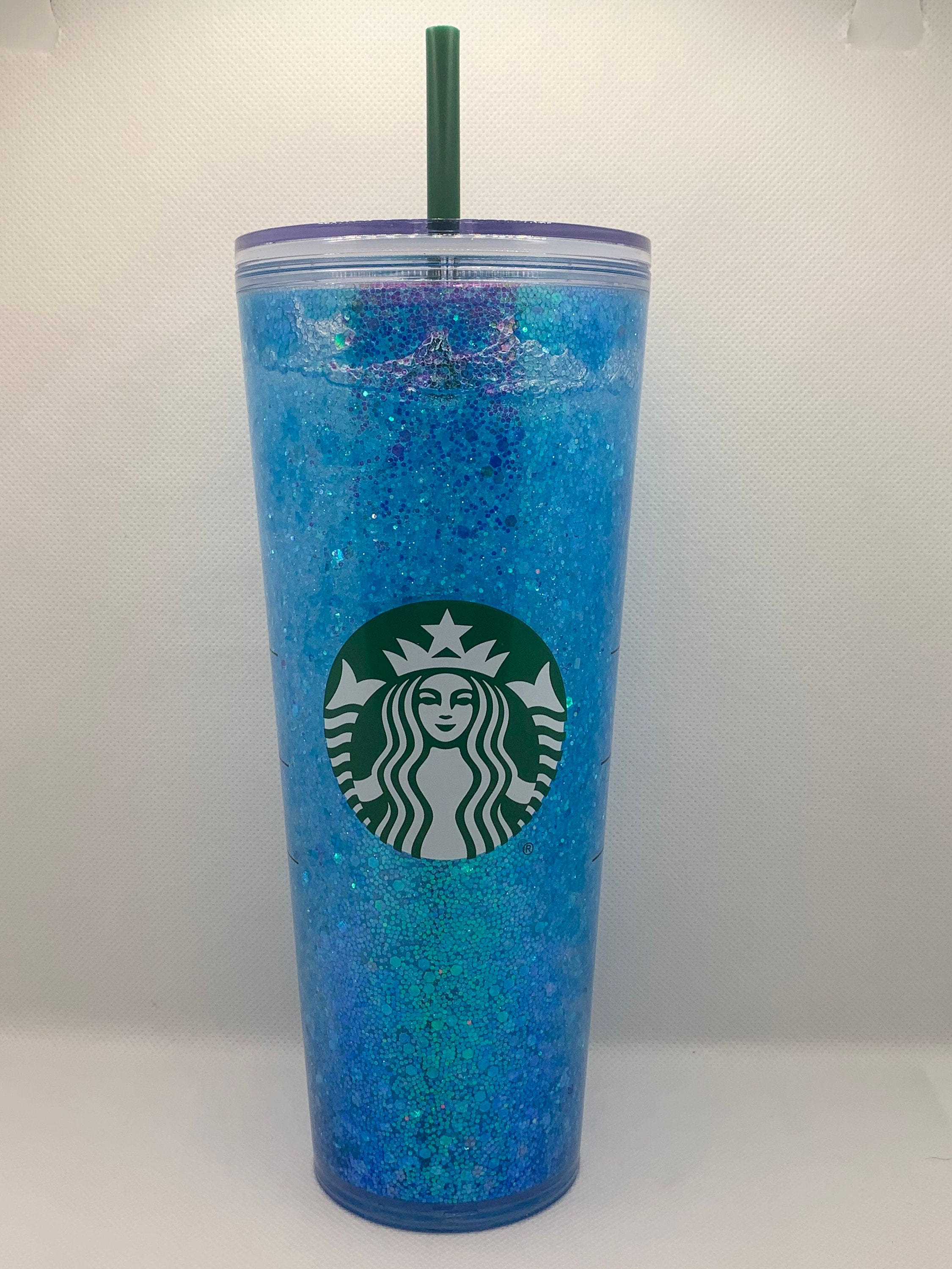 Snow globe Starbucks tumbler Blue Venti Starbucks Snowglobe | Etsy