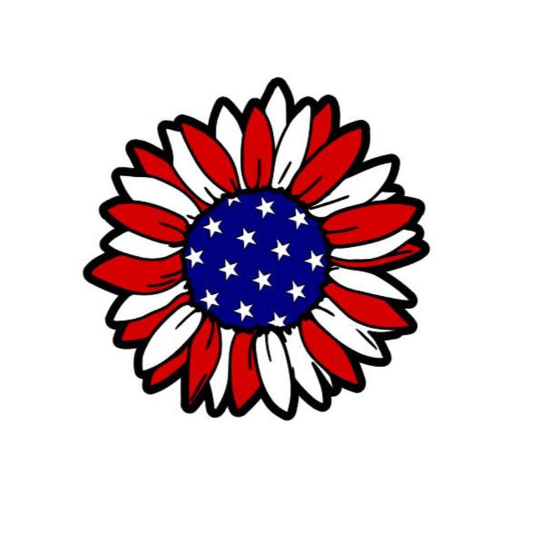 American Flag Sunflower Decal Sunflower Decal American Flag | Etsy