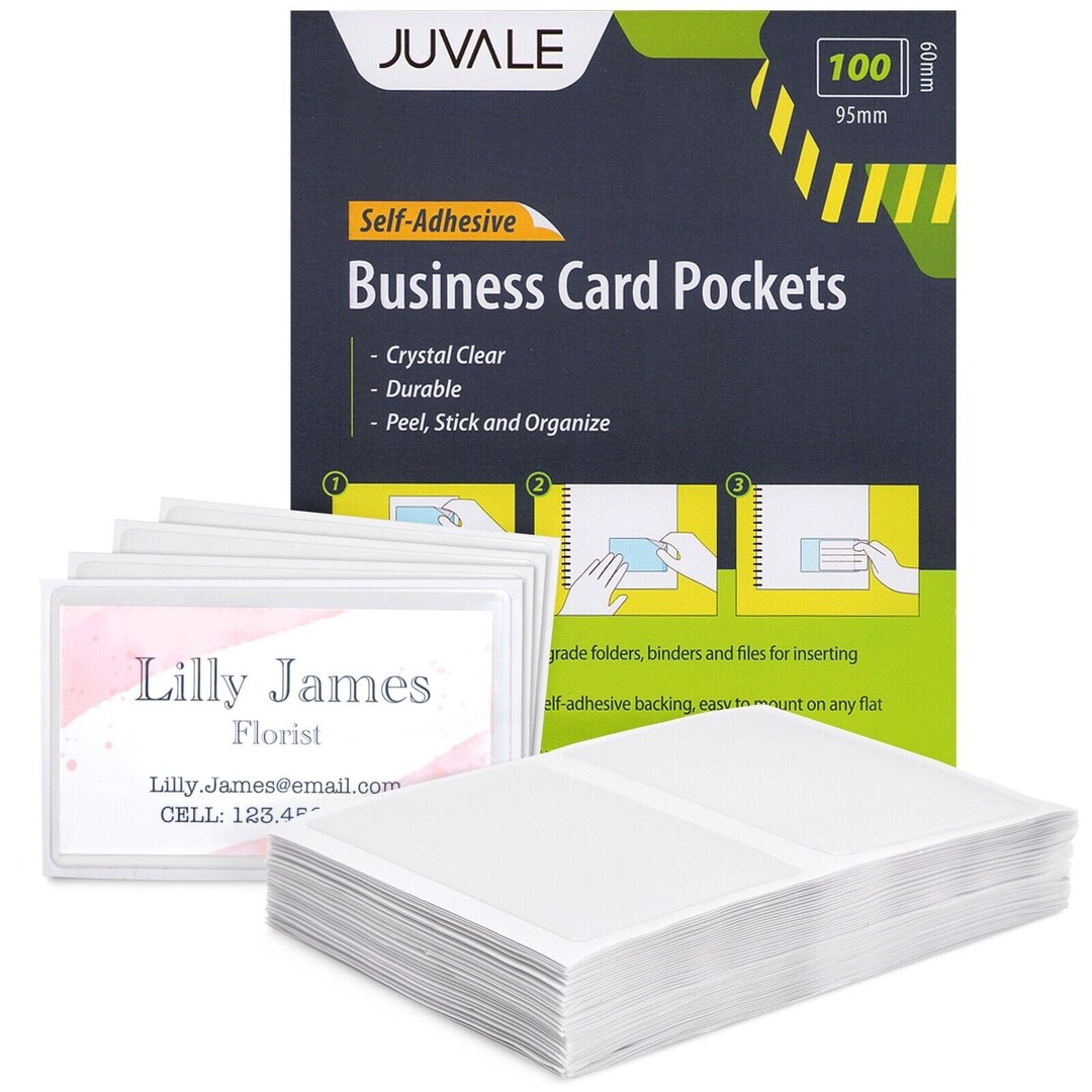 100 Pack Clear Pocket Business Card Holders Bulk Etsy