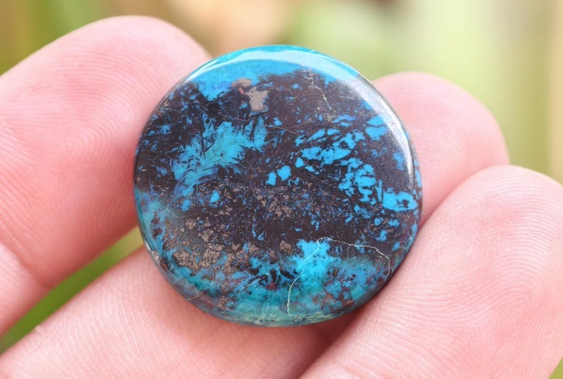 Natural Parrot Wings Chrysocolla Cabochon | Peruvian Blue Green ...