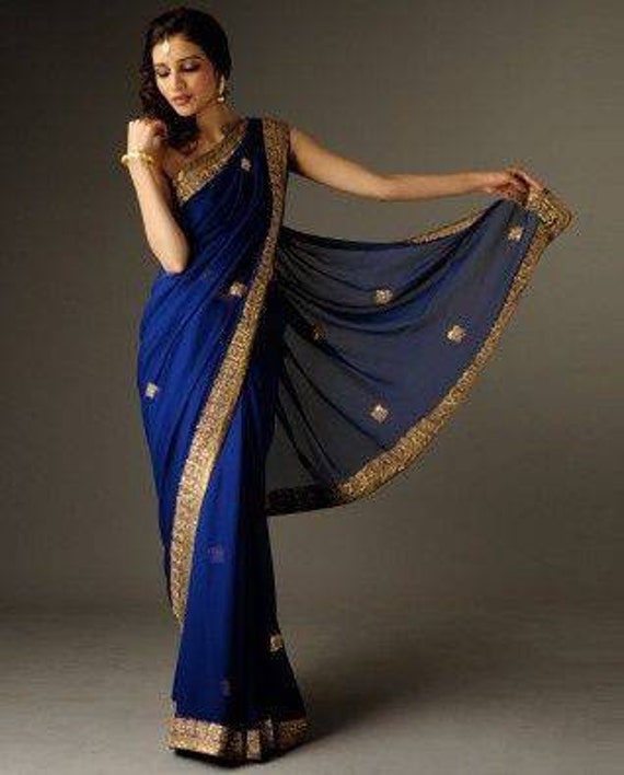 blue saree for bride