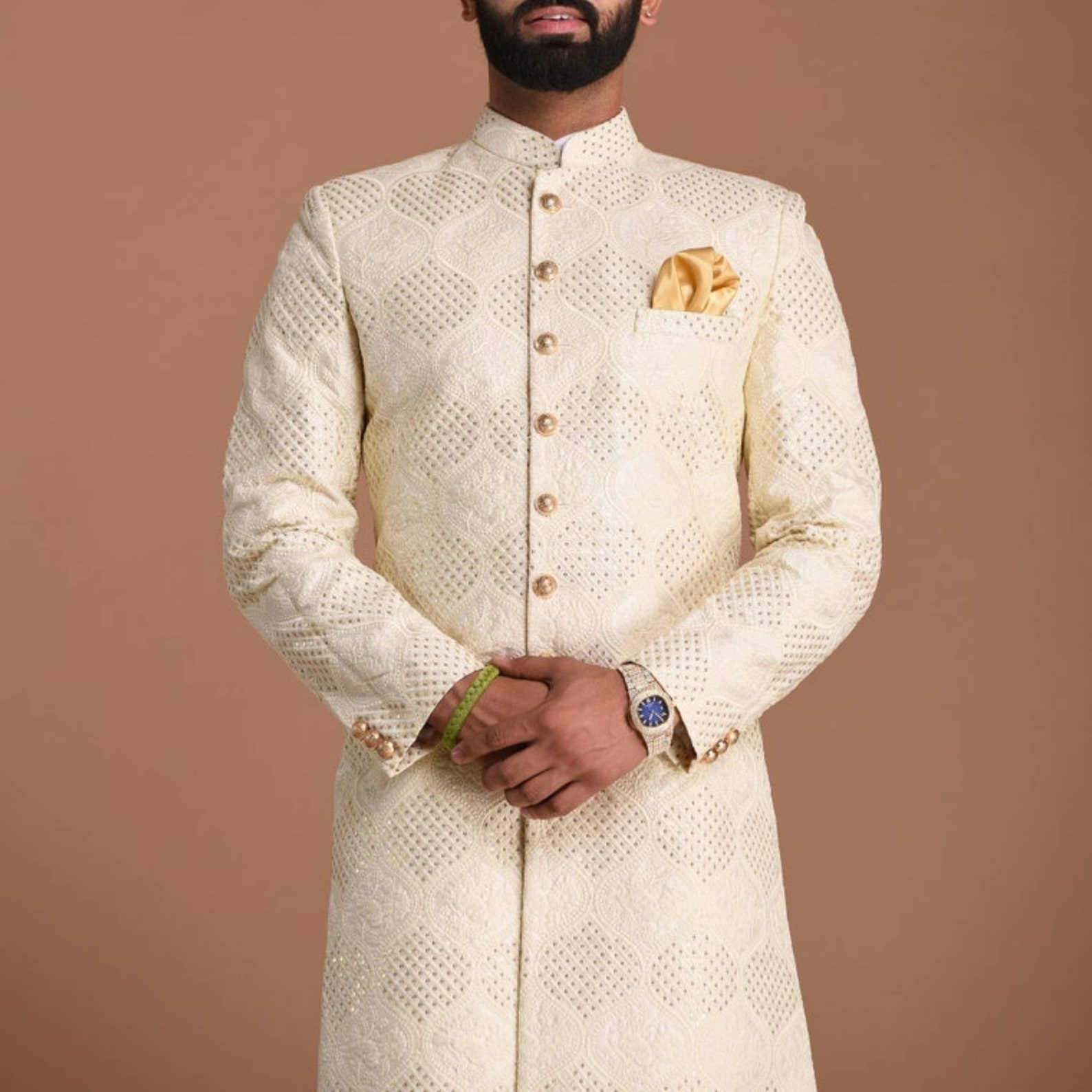 Ivory Groomsmen Sherwani Wedding Sherwani Ceremony Sherwani Etsy