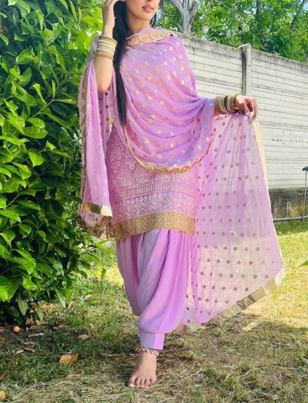 pink punjabi salwar suit