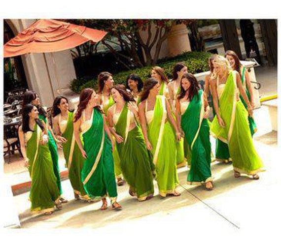 green bridesmaid sarees, indian wedding ...