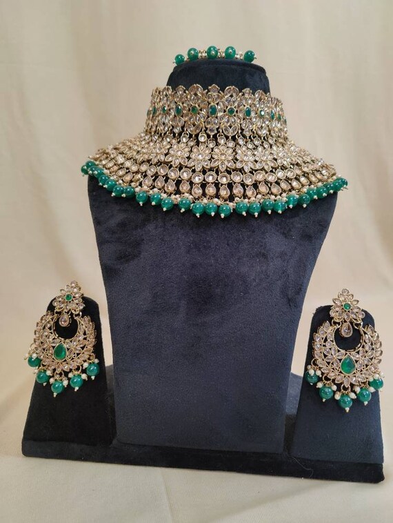 Gold plated cheap polki jewellery