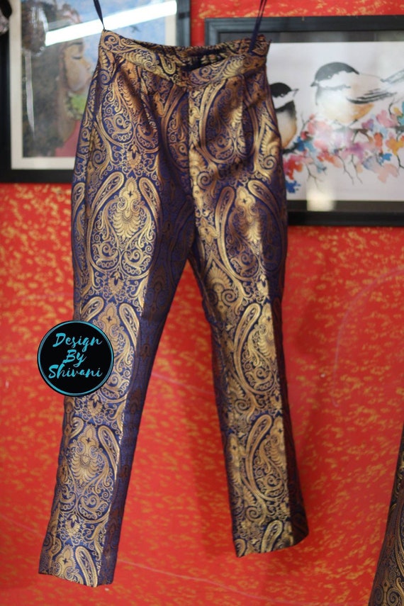 Buy Red Golden Ankle Women Pant Brocade Silk for Best Price, Reviews, Free  Shipping